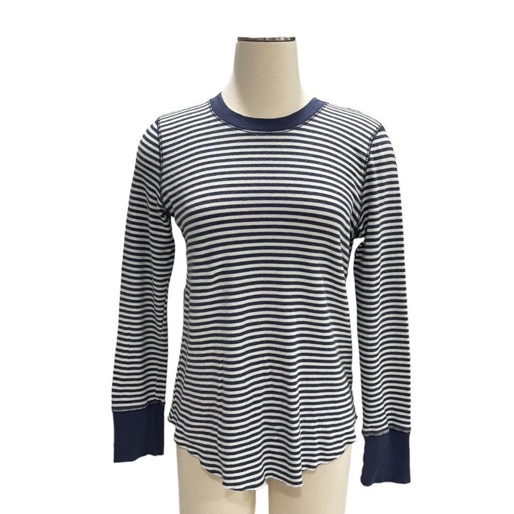 Aerie Women's Striped Long-Sleeve T-Shirt Medium Nautical Casual Comfy Summer - Picture 5 of 11